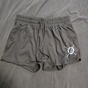 Barbells And Pizza Black Athletic Lounge Shorts